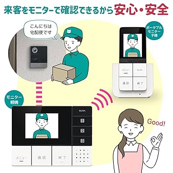 Amazon.co.jp: エルパ (ELPA) テレビドアホン ワイヤレス